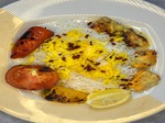 Joojeh Kabab mit Pouletbrust „Safranreis“ - 1Spiess